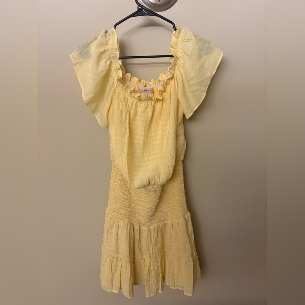 BCBGeneration Light Yellow Ruffled Dress πππ - Picture 2 of 6